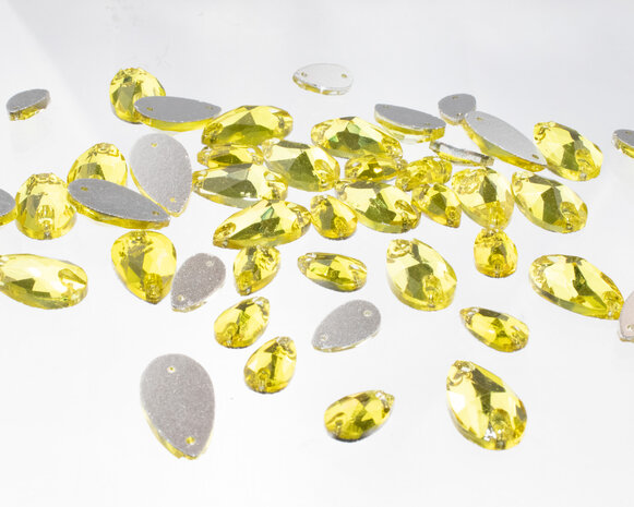 Naaistenen druppel Kleur Citrine 10,5x18mm