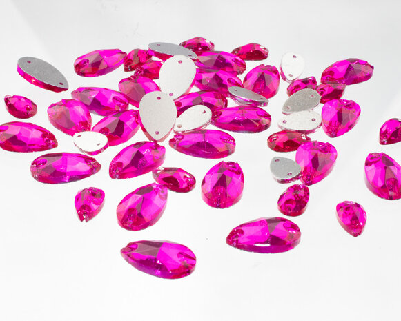 Naaistenen druppel Kleur Fuchsia 10.5x18mm (8315)