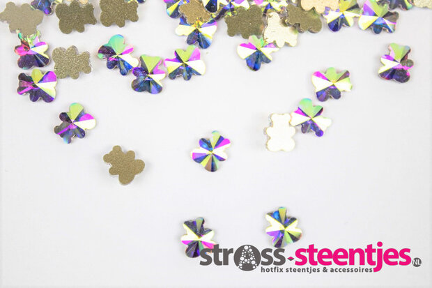 Beertje 7 mm Crystal AB Non hotfix Rhinestones figuren Superior Glamour kwaliteit  (5060) met logo