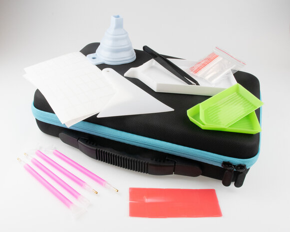 Opbergkoffer/ sorteerkoffer met 80 fliptopdoosjes - Blauw