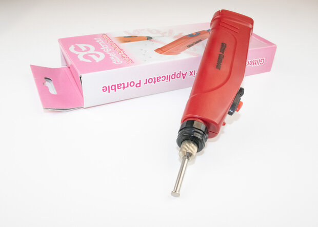 Hotfix Reis Applicator op batterijen achterkant op doosje