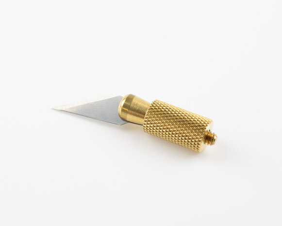 Hotfix applicator opzetstukje hot knife mesje opschroefbaar goud kleurig in elkaar