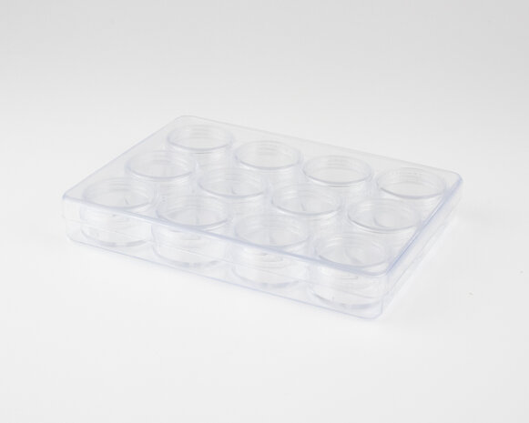 Opbergdoosje / sorteerbakje met 12 potjes