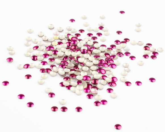 Hotfix Nailheads Kleur Fuchsia rond 4 mm (ca. 350 stuks)