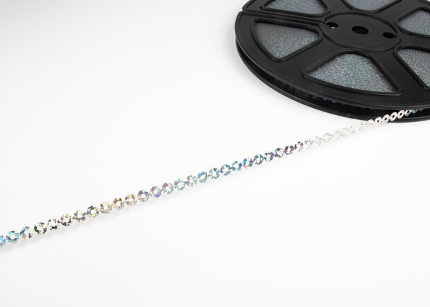 Strijkbare Pailletten per rol - kleur Silver