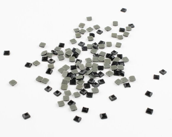 Hotfix Rhinestones Vierkant Jet DMC 3 mm