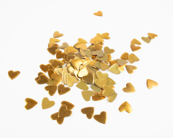 Hotfix Nailheads Kleur Goud hart (groot) (ca. 100 stuks)