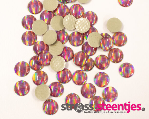 Hotfix Epoxy 8 mm Paars met holografische glans (ca. 45 stuks) met logo