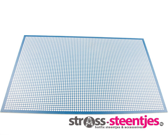 Hotfix patroonplaat SS10 blauw 19,5x30 cm met logo