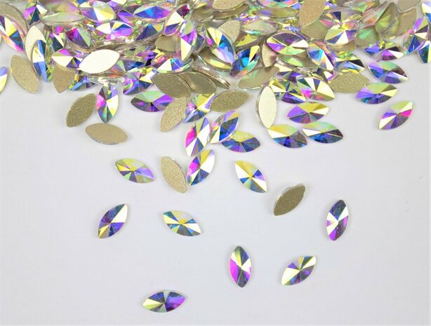 Puntig oog 6 mm Crystal AB Non hotfix Rhinestones figuren Superior Glamour (5016) 