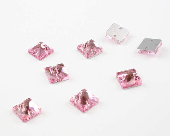 Naaistenen Square Light Rose (8x8mm) per 9 stuks