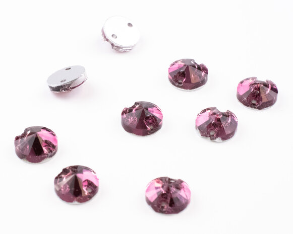 Naaistenen Rivoli Amethyst (8mm) zonder logo