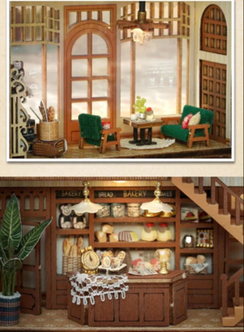 Mini Dollhouse - Shop - Bagel Time detail toonbank