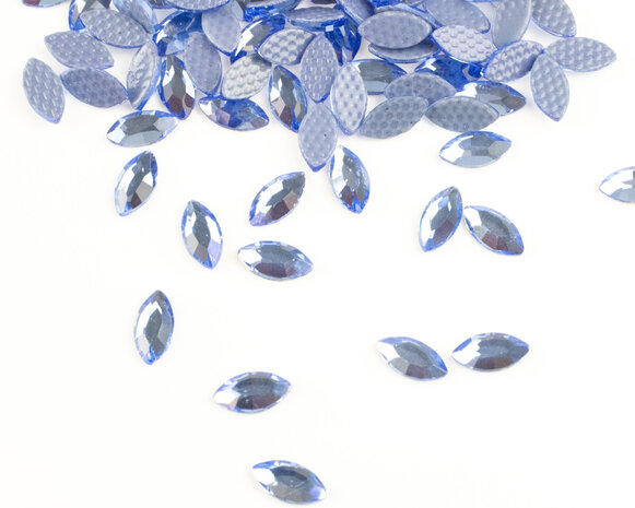 Navette 8 mm Light Sapphire Hotfix Rhinestones Figuren Superior Glamour (018) 