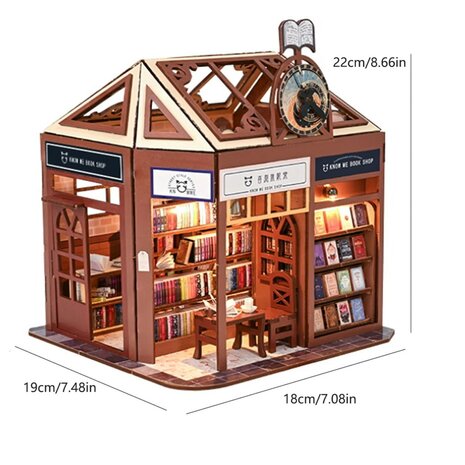 Mini Dollhouse - Shop - Bookstore afmetingen