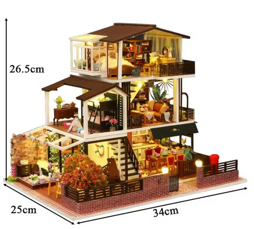 Mini Dollhouse - Villa - Romantic  afmetingen