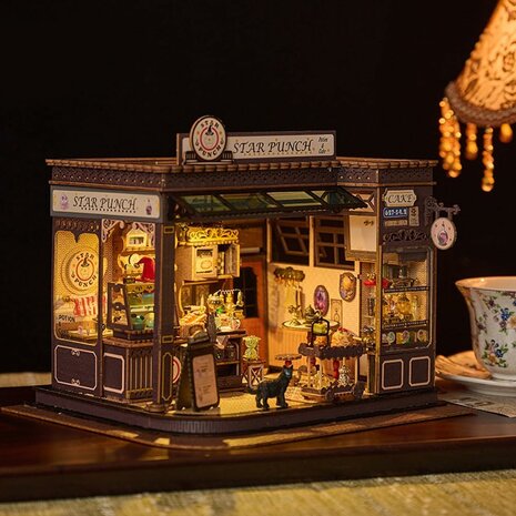 Mini Dollhouse - Shop - Magic Coffee Shop Star Punch in het donker