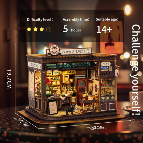 Mini Dollhouse - Shop - Magic Coffee Shop Star Punch  afmetingen