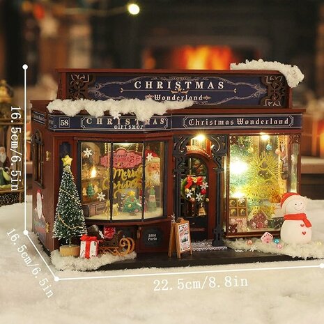 Mini Dollhouse - Shop - Christmas Wonderland afmetingen