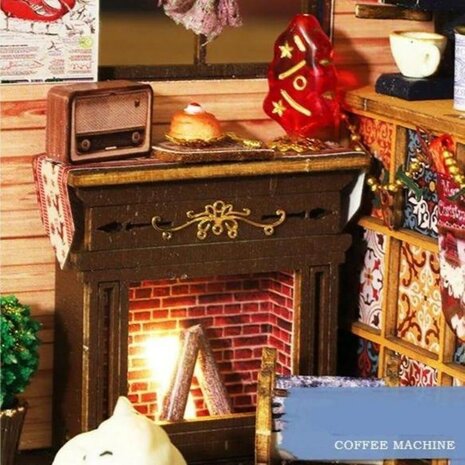 Mini Dollhouse - Shop - Christmas Wonderland openhaard