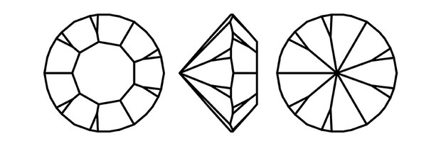 Crystal SS6 Preciosa Pointed Back Rhinestones (per 144 stuks) slijping