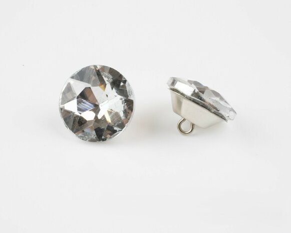 Strass knopen 25 mm crystal