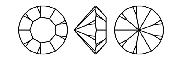 Crystal SS38 Preciosa Pointed Back Rhinestones (per 144 stuks) slijping