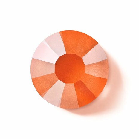 Crystal Neon Orange HF 00030 (SS10) - Preciosa hotfix steentjes Chaton Rose Maxima (Neon Glow in the Dark) vooraanzicht