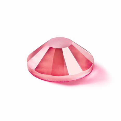 Crystal Neon Pink HF 00030 (SS12) - Preciosa hotfix steentjes Chaton Rose Maxima (Neon Glow in the Dark) zijaanzicht