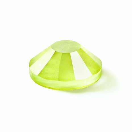 Crystal Neon Yellow HF 00030 (SS10) - Preciosa hotfix steentjes Chaton Rose Maxima (Neon Glow in the Dark) zijaanzicht