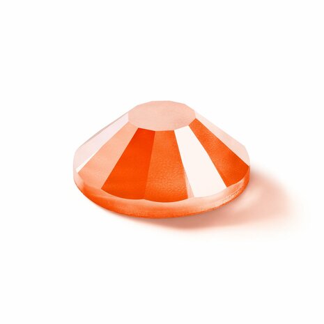 Crystal Neon Orange DF 00030 (SS10) - Preciosa non-hotfix plakstenen Chaton Rose Maxima (Neon Glow in the Dark) zijaanzicht
