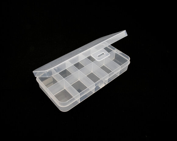 Opbergdoosje 10 vakken/compartimenten 6.4x12.8x2.0 cm met open deksel