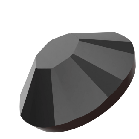Jet (280) SS8 - Swarovski Xilion Rose 2038 Hotfix Flatback per 144 stuks