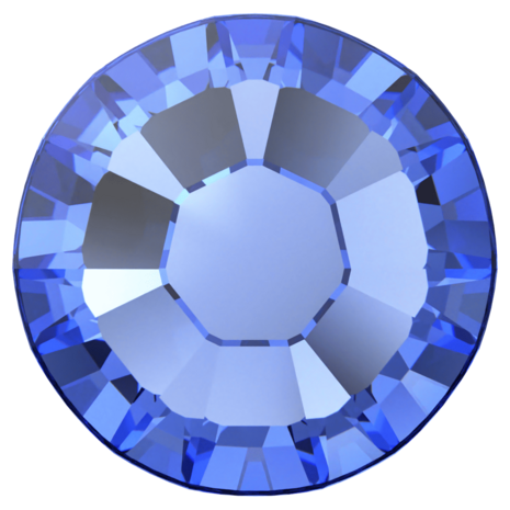Sapphire (206) SS8 - Swarovski Xilion Rose 2038 Hotfix Flatback per 144 stuks