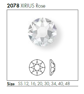 Rose (209) SS12 - Swarovski Xirius Rose 2078 Hotfix Flatback per 144 stuks