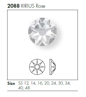 Crystal Volcano (001 VOL) SS34 - Swarovski Xirius Rose 2088 Non-Hotfix per 36 stuks