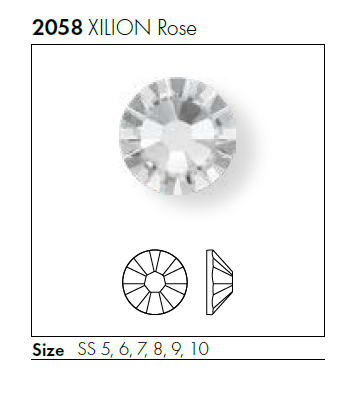 Crystal Dark Grey Ignite (001 L111I) SS5 - Swarovski Xilion Rose 2058 Non-Hotfix flatback per 144 stuks