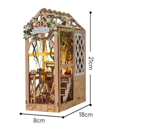 Book Nook - mini 3D wereld - Serene Flower House afmetingen