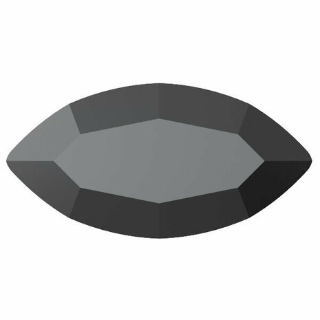 Preciosa Navette Maxima Jet Hematite Flat Back Non Hotfix Stones (6x3mm) - per 144 stuks