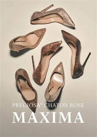 Chocolate AB HF 10250 (SS34) - Preciosa hotfix steentjes Chaton Rose Maxima per 36 stuks (0,25 gross)