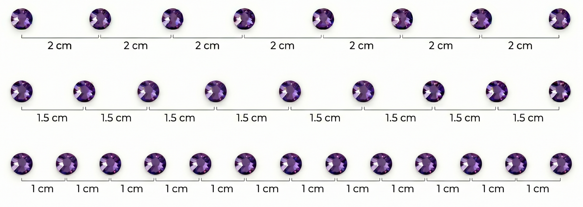Strass Steentjes Meettabel
