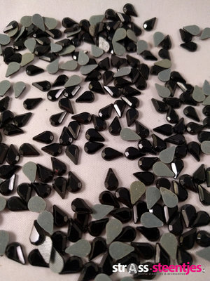 Hotfix Rhinestones Druppel Zwart DMC