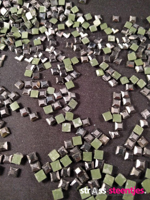 Hotfix Rhinestones Vierkant Hematite DMC