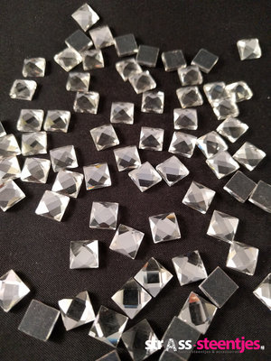 Hotfix steentjes DMC kwaliteit vierkant 4 mm Kleur Crystal (per 72 stuks)