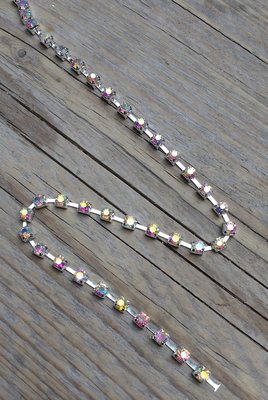 Strassketting 4 mm Crystal AB - Silver Cup