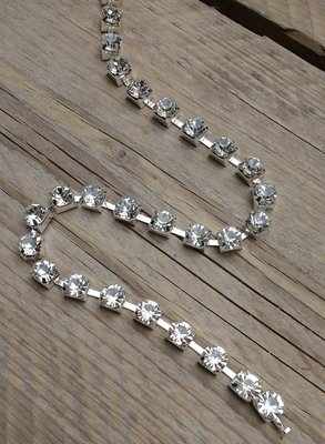Strassketting 8 mm Crystal - Silver Cup