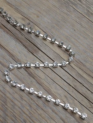 Strassketting 5 mm Crystal - Silver Cup