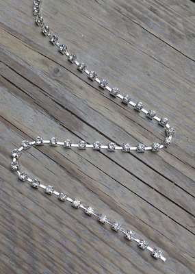 Strassketting 4 mm Crystal - Silver Cup