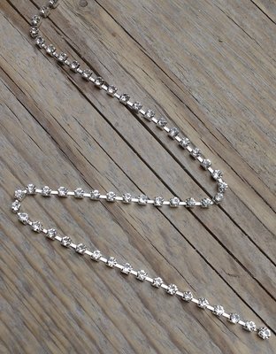 Strassketting 3 mm Crystal - Silver Cup