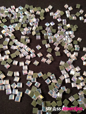 Hotfix Rhinestones Vierkant Crystal AB DMC